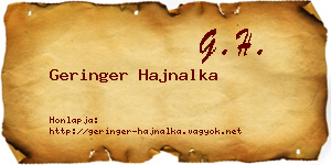 Geringer Hajnalka névjegykártya